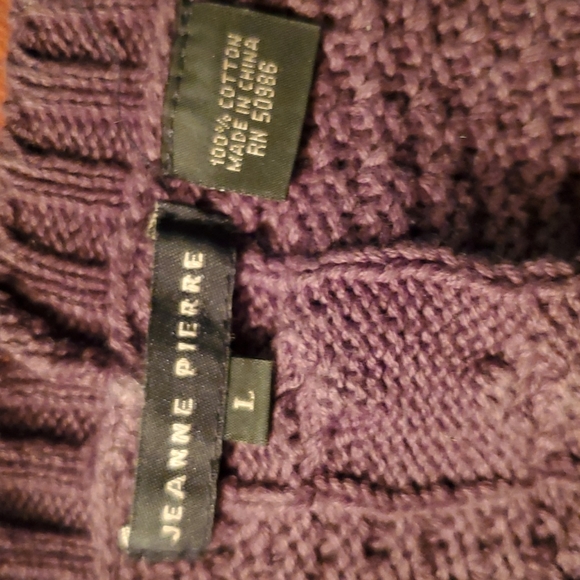 JEANNE PIERRE swing cabled sweater L - Picture 4 of 4